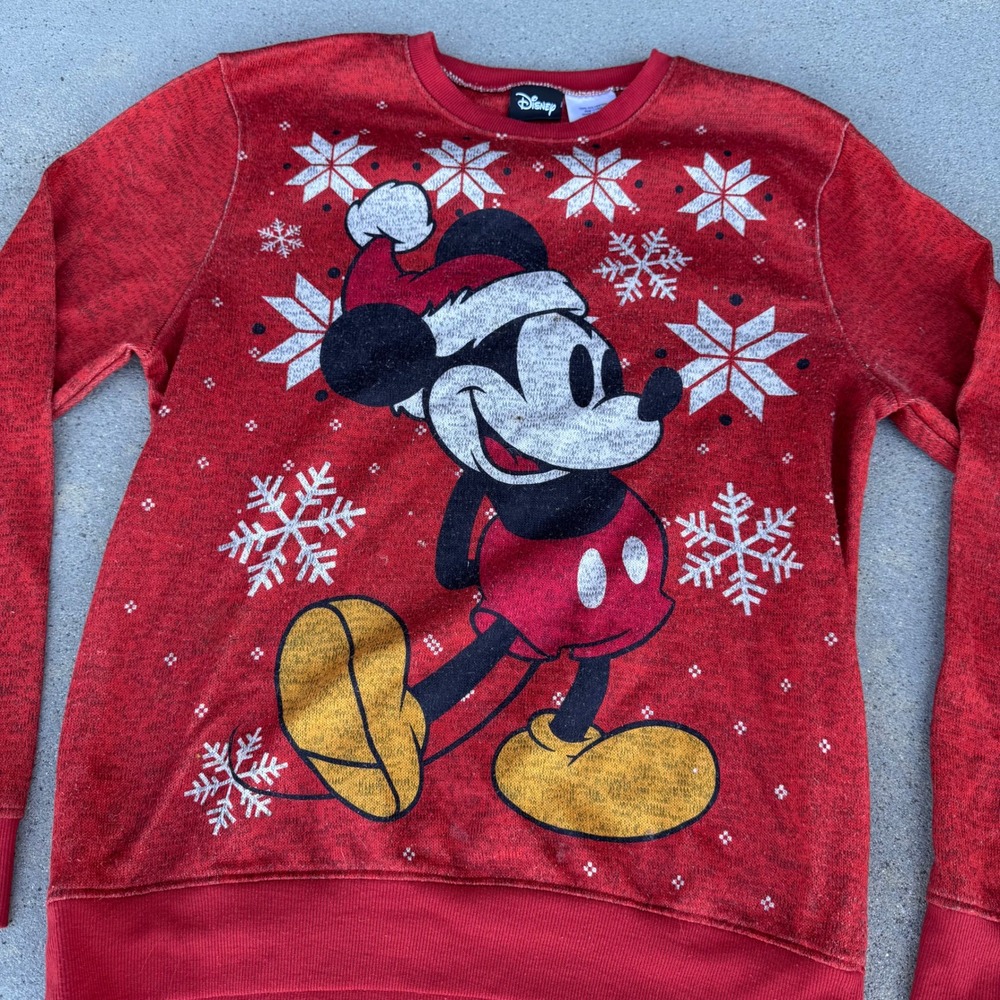 Disney Mickey Mouse Christmas Sweatshirt Men Size Medium
